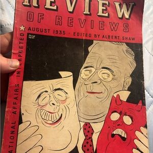 Vintage 1935 Review of Reviews Is Roosevelt Changing? Magazine Very Rare